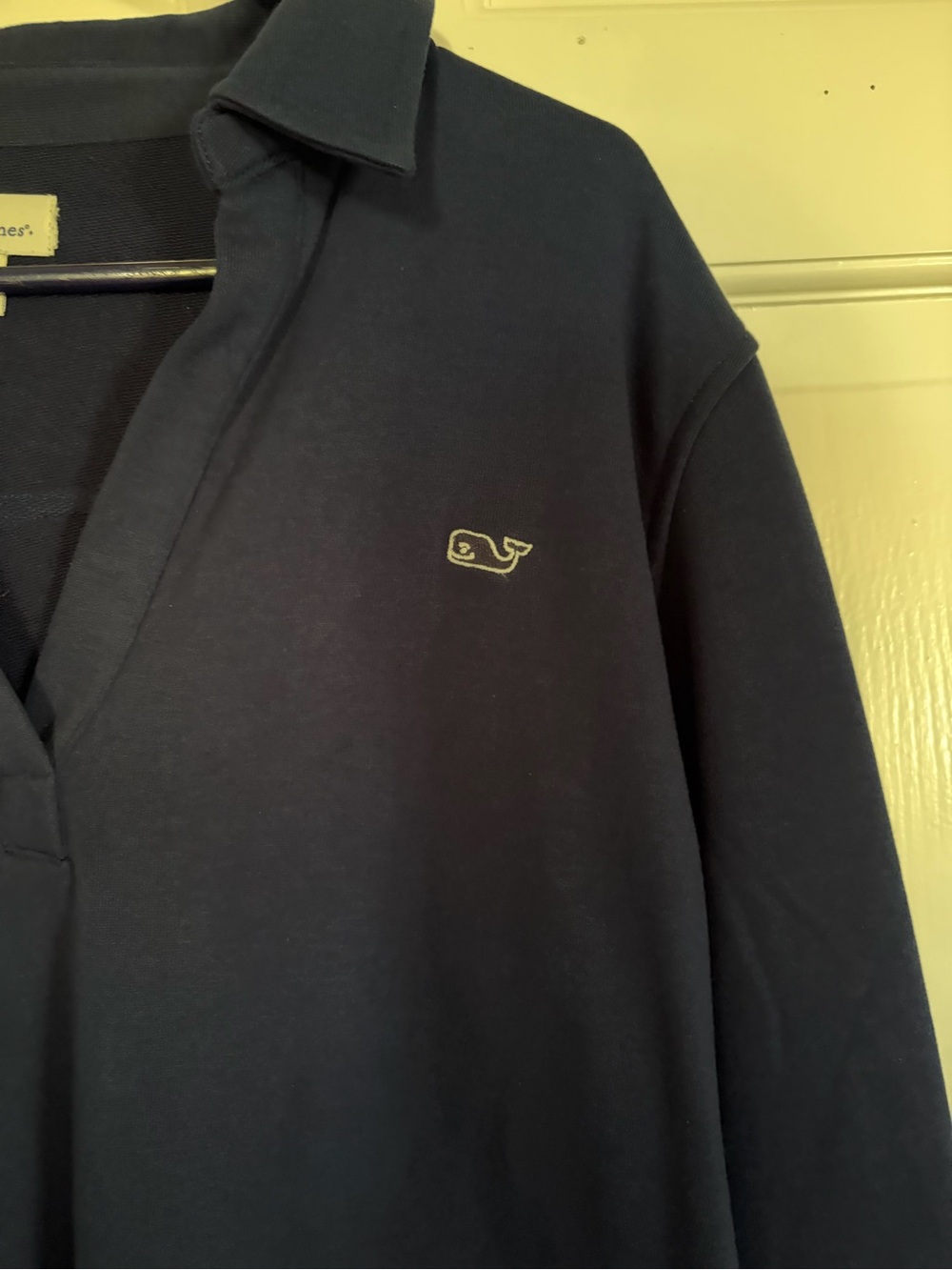 Vineyard Vines Navy Long-Sleeve Tunic with Embroidered Whale Large